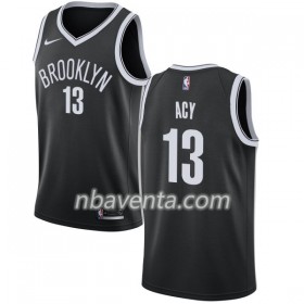 Camiseta Hombre Brooklyn Nets Quincy Acy 13 Nike 2017-18 Negro Swingman